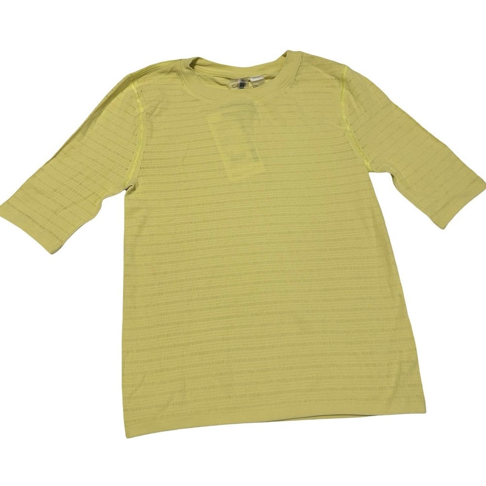 Calla Focus Seamless Crop Tee Athletic T-Shirt Yellow Sz S NWT